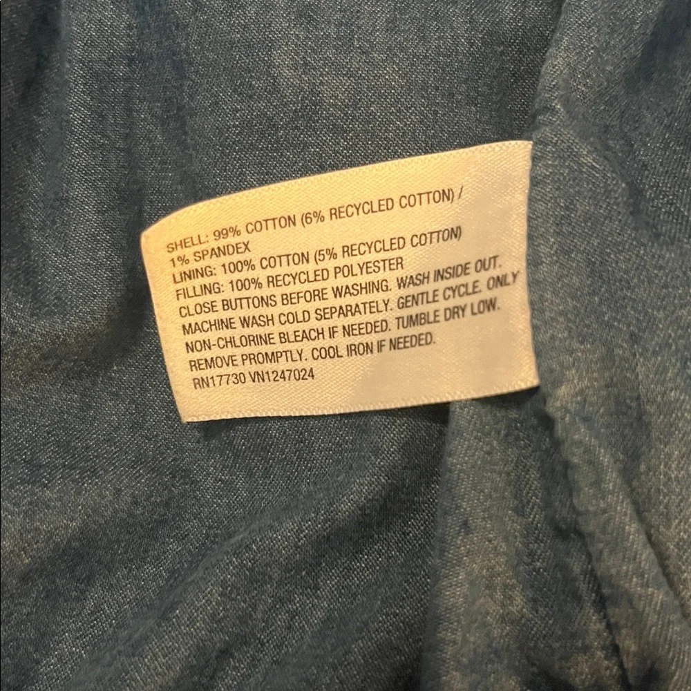 Kate Spade Women’s Blue Diamond-Pattern Quilted Cropped Denim Jean Jacket M